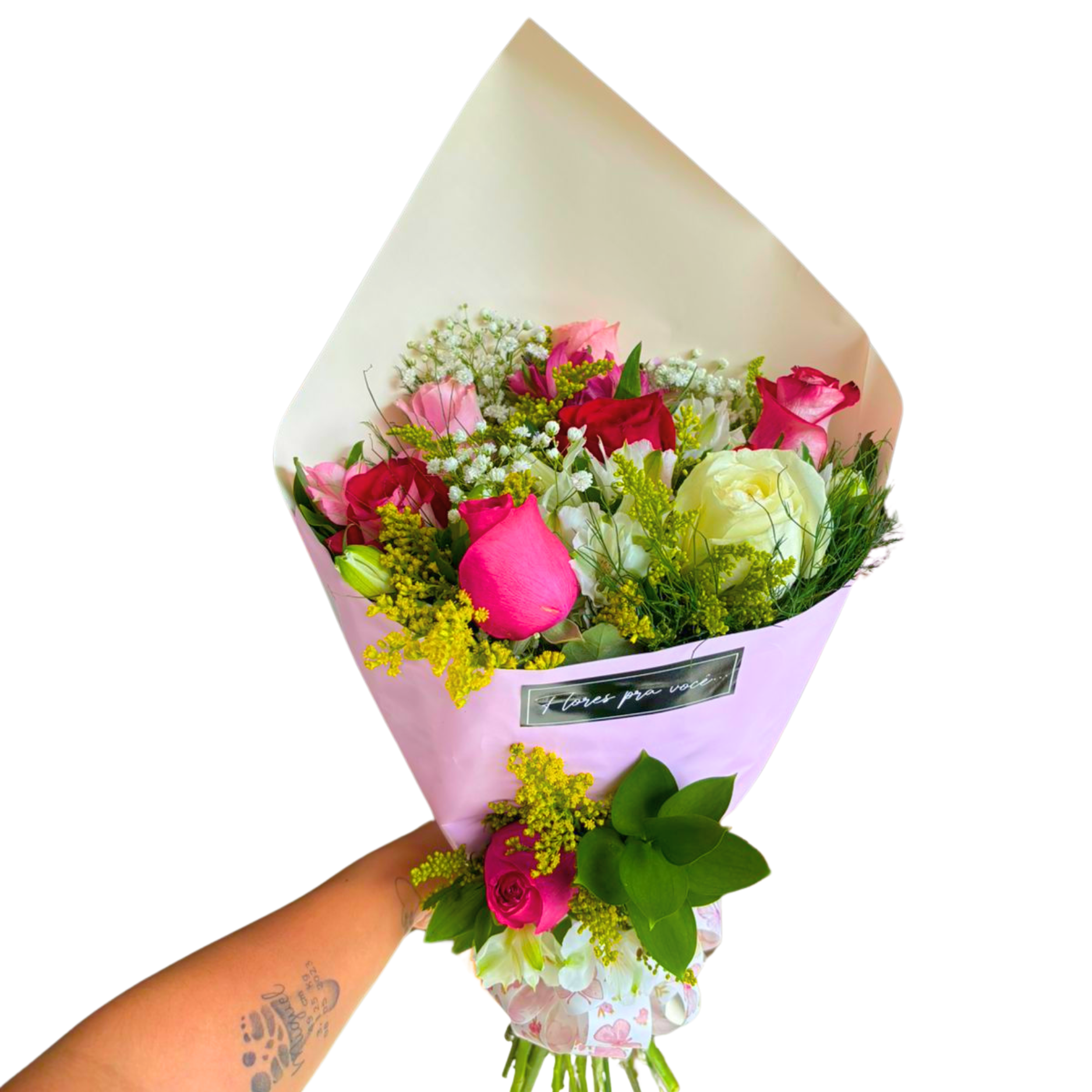 Buqu com 7 Rosas Mistas