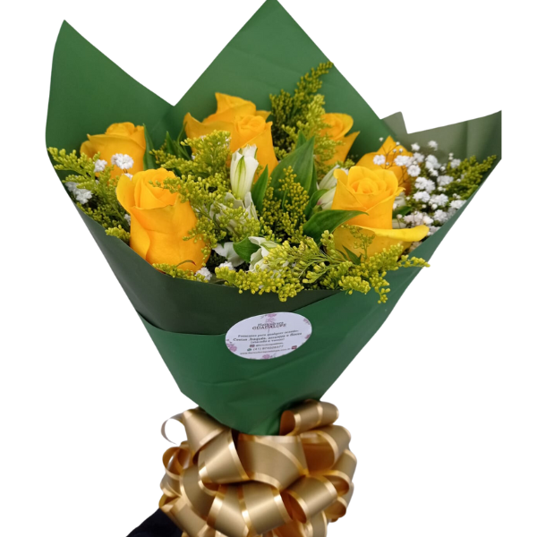 Buqu 8 Rosas Amarelas