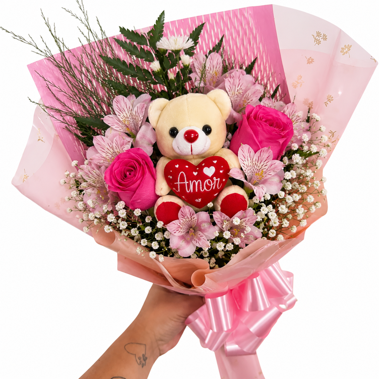 Mimo Rosa Cor de Rosa e Ursinho