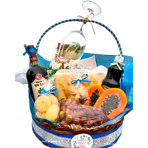 Cesta de Caf Grande com Bebida