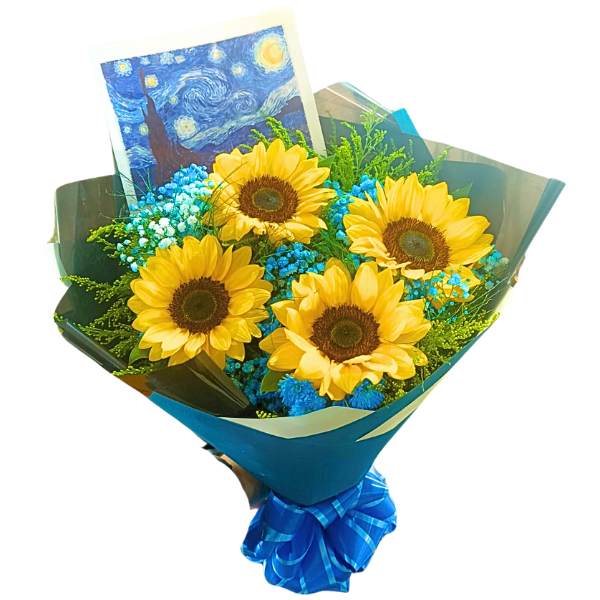 Buqu Van Gogh com 4 Girassis