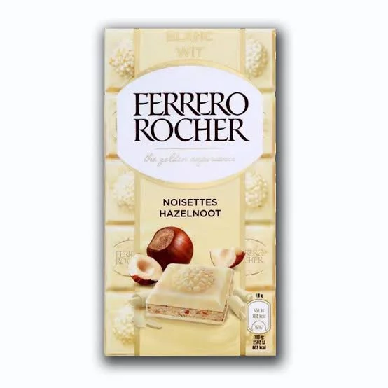 Barra de Chocolate Branco Ferrero Rocher com Avel 90g