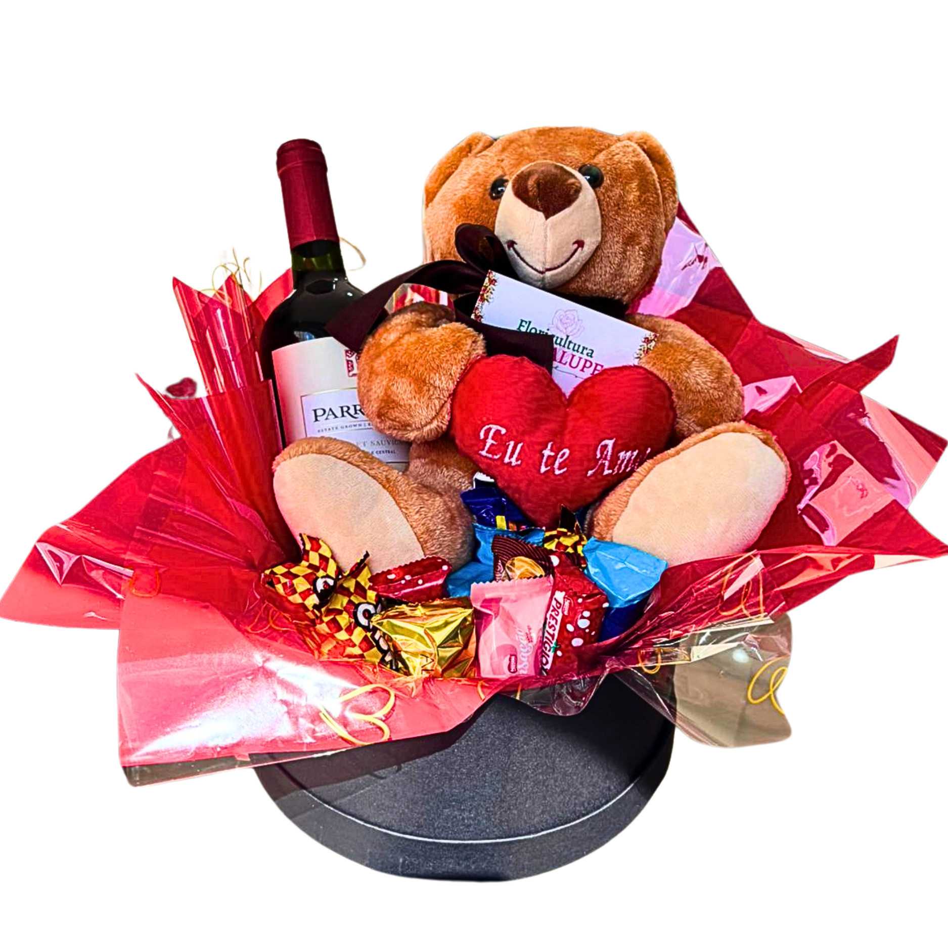 Box Urso Vinho e Chocolates