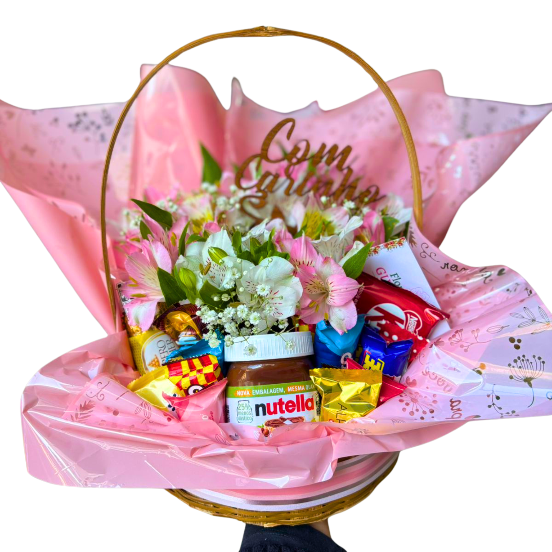 Cesta de Flores e Chocolates