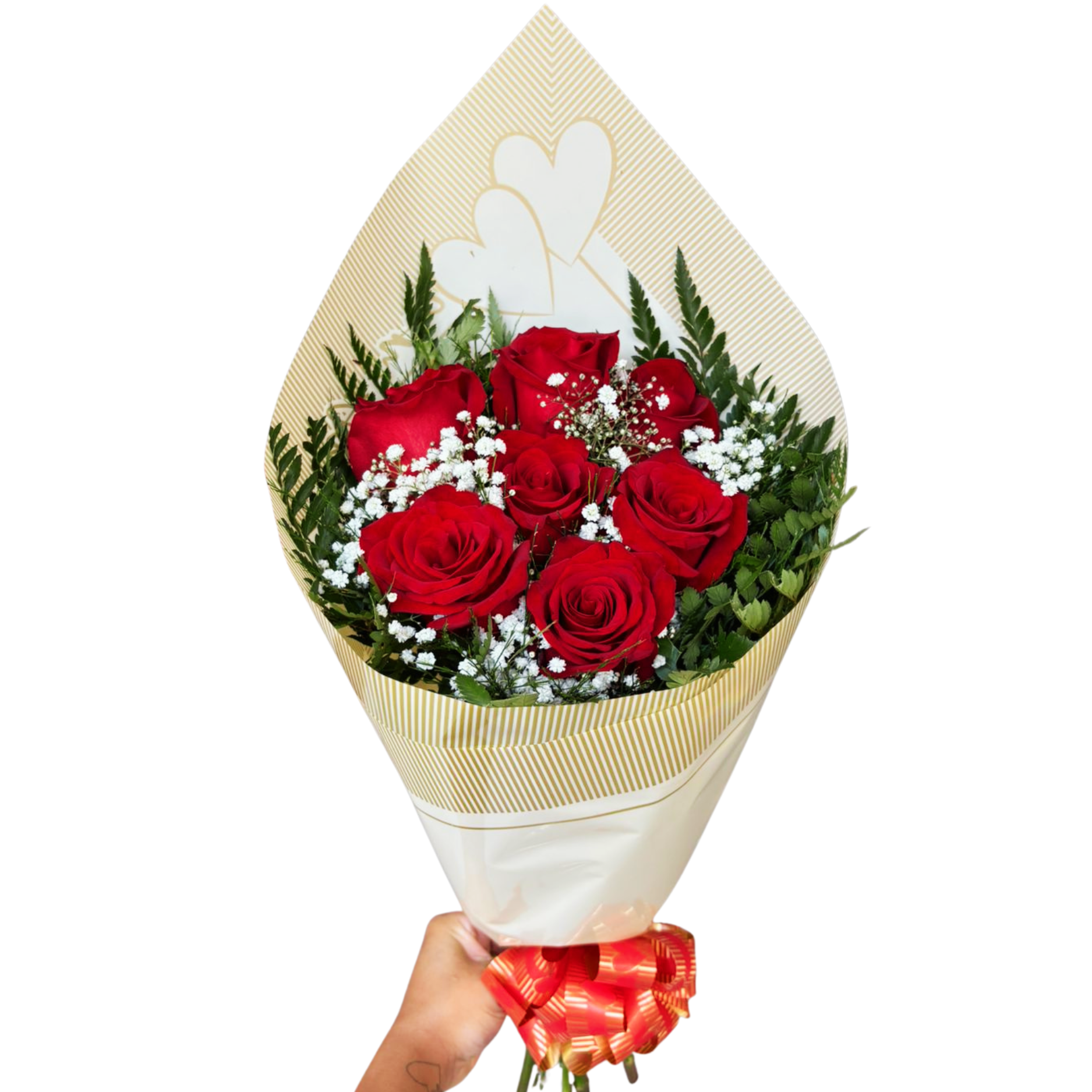 Buqu� 7 rosas vermelhas colombianas - Com Amor