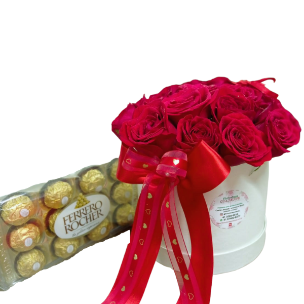 Box Rosas do amor e Ferrero Rocher