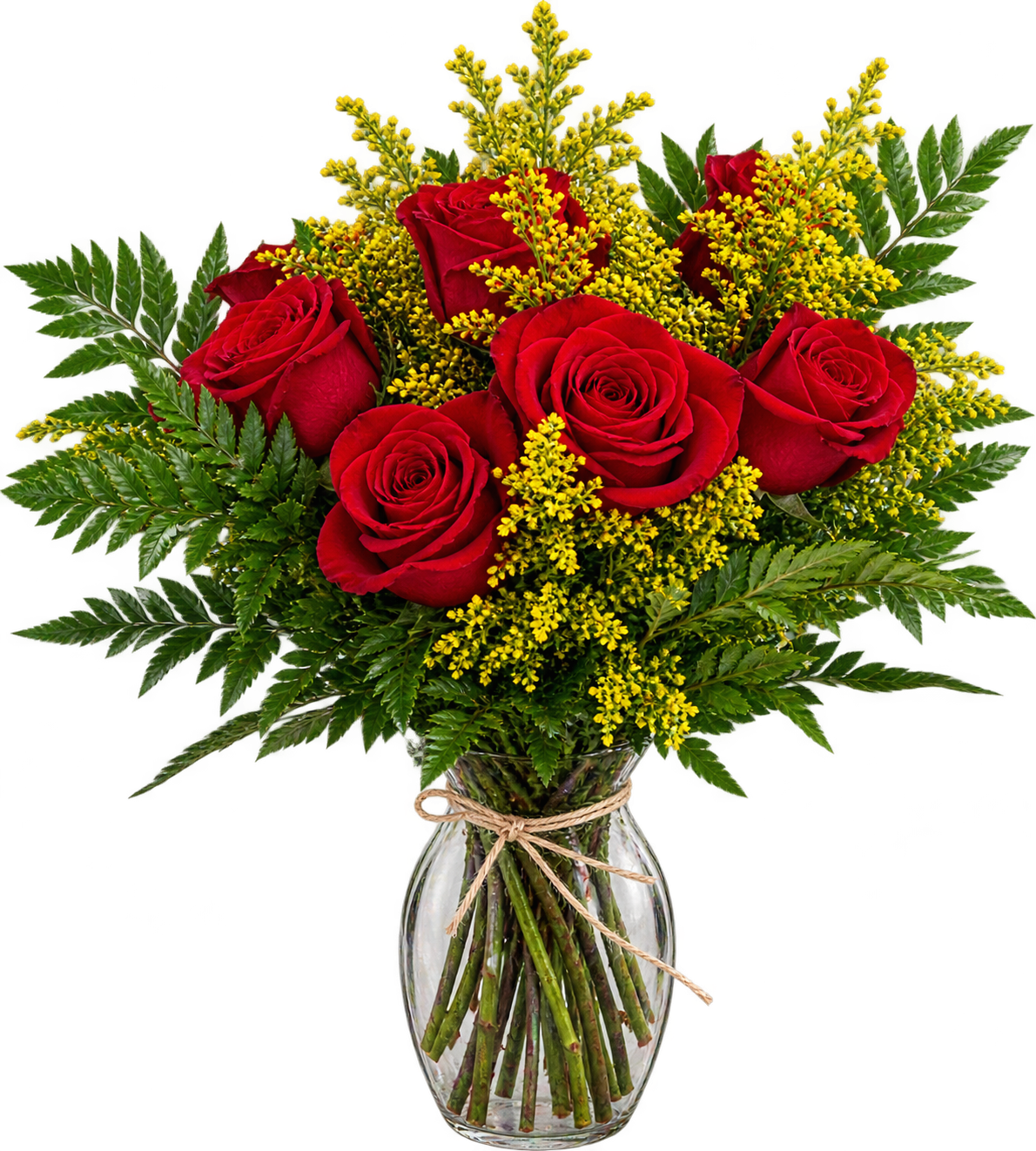 Arranjo de 8 Rosas Vermelhas em Vaso